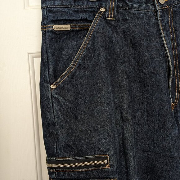 Men's Dark Blue Cargo Shorts - Picture 2 of 14